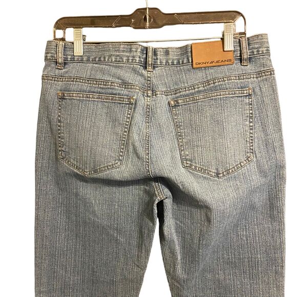 DKNY Jeans Women Greenwich Flared Leg Sz 10 Blue Cotton Blend Y2K Cowgirl Retro - Picture 8 of 9